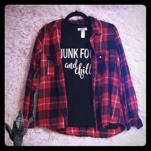 |Junk Food & Chill | Black T-Shirt|